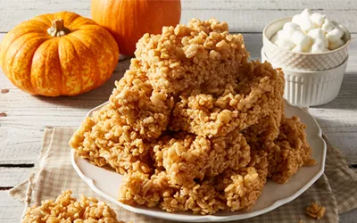 Pumpkin Rice Cereal Treats