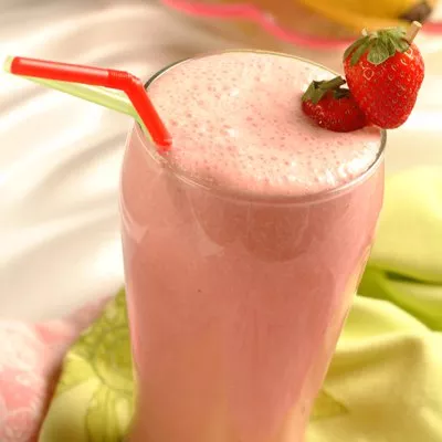 Licuado de Banana y Fresas