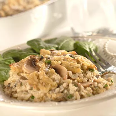 Cremoso Horneado de Champiñones y Arroz