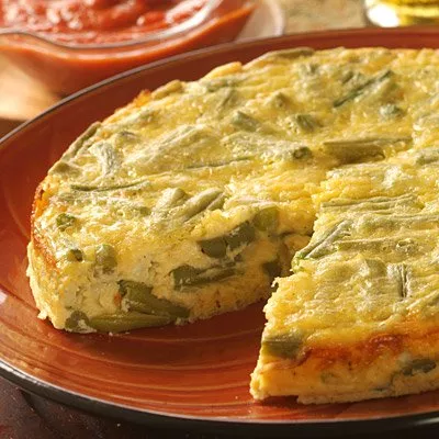Green Bean Frittata with Gouda & Parmesan Cheeses