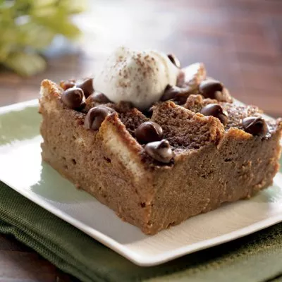 Chocolate Shamrock Bread Pudding