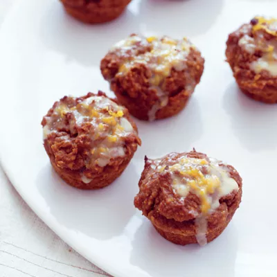 Mini Whole-Wheat Pumpkin Muffins with Orange Drizzle