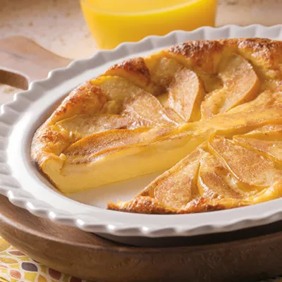 Cazuela de Tostada Francesa de Durazno y Almendras