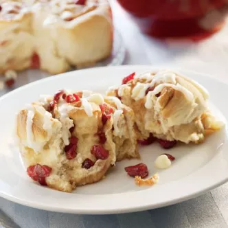 Cranberry Kissed Cinnamon Rolls