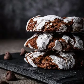 Chocolate Cinnamon Crinkle Cookies