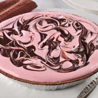 Chocolate Swirled Pink Peppermint Pie
