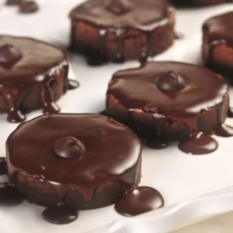 Dark Chocolate Ganache Brownie Cakes