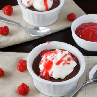 Dark Chocolate Raspberry Pots de Crème