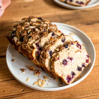 Blueberry-Lemon Cheesecake Almond Streusel Bread