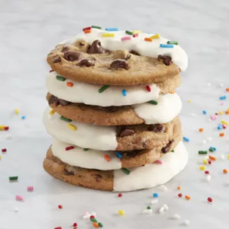 Rainbow Dipped Cookies