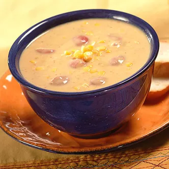 Corn Chowder with Bacon, Leeks and Potatoes