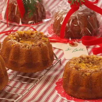 Mini Pumpkin Pecan Orange Soaked Cakes