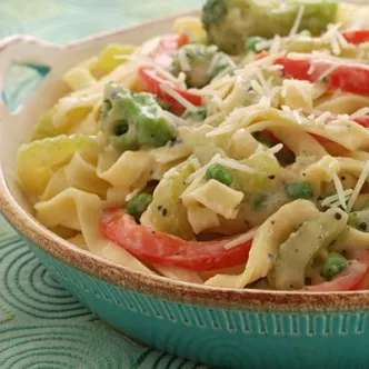Italian Vegetable Creamy Fettuccine