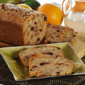 Fruited Grits Dessert Bread with Orange Syrup