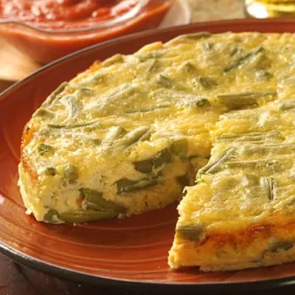 Green Bean Frittata with Gouda & Parmesan Cheeses