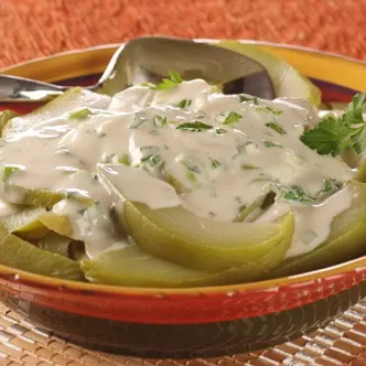 Honduran Chayotes in Creamy Green Onion Sauce