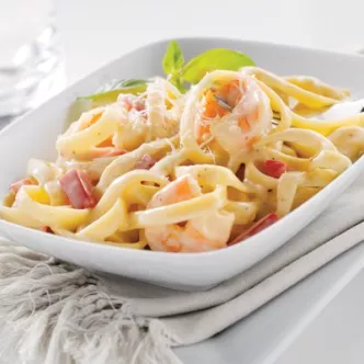 Fetuchini con camarones