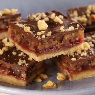 Chocolate Walnut Jam Bars