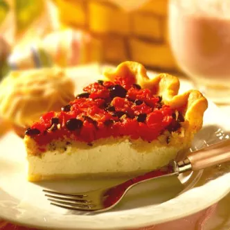 Quiche with Tomato, Basil and Garlic