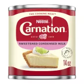 Front Center view of Carnation Sweetened Condensed Milk 14oz NET WT 14 OZ (397 g) product.