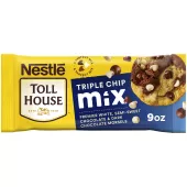 Bag of Triple Chip Mix with marble cookie and floating semi-sweet, dark chocolate and premier white morsels and A Perfect Mix badge.