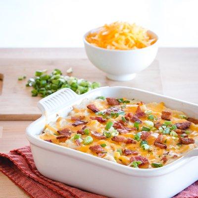 Russet Potatoes Sliced Baked Potatoes With Cheese And Bacon Baked